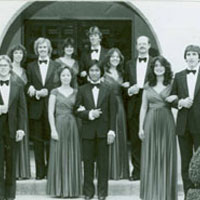 CBU students dressed in formal attire, circa 1980